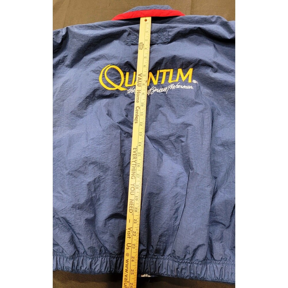 Vintage QUANTUM The Choice of Serious Fisherman Blue Fishing Jacket Sz L Taiwan - Picture 13 of 16